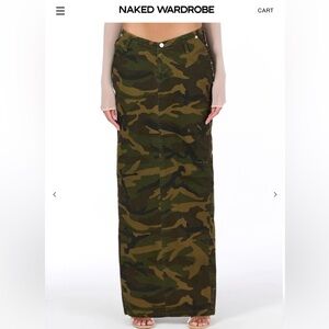 V-WAIST MAXI CAMO SKIRT